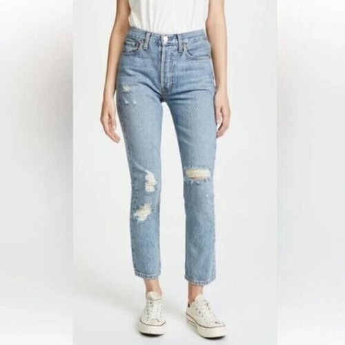 Re/Done Originals (Levi’s) High Rise Straight Distressed Jeans - 27" - Bild 1 von 15