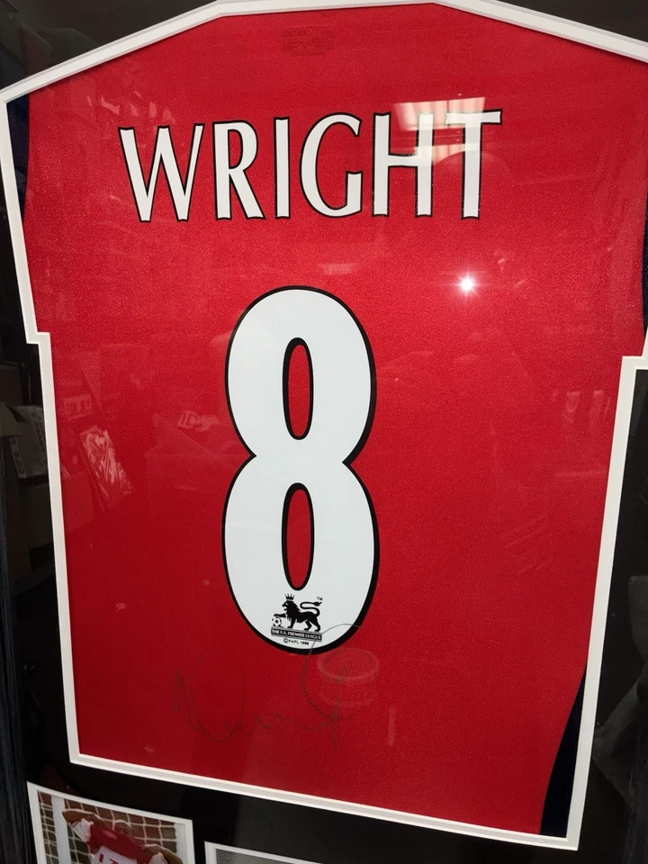 Signed Framed Arsenal Home Shirt By Ian Wright England Crystal Palace - Image 3 of 4