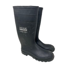 Men's PVC Rubber Steel Toe Waterproof Work Boots for Rain Fishing Hunting Mud 11