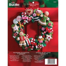 Bucilla Felt Applique Wreath Kit 15-Inch Round 86264 Cookies  Candy Multicolor
