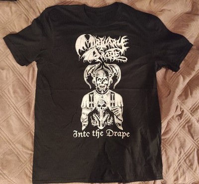 VTG Mortuary Drape Band Into the Drape Cotton T Shirt All Size Black EN690