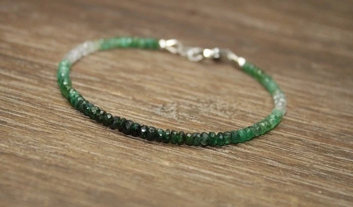 Gemma preziosa a fascia di smeraldo in argento sterling 925 può essere... - Immagine 3 di 4