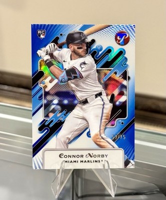 2025 Topps Pristine CONNOR NORBY RC #/75 BLUE REFRACTOR Marlins Rookie 90