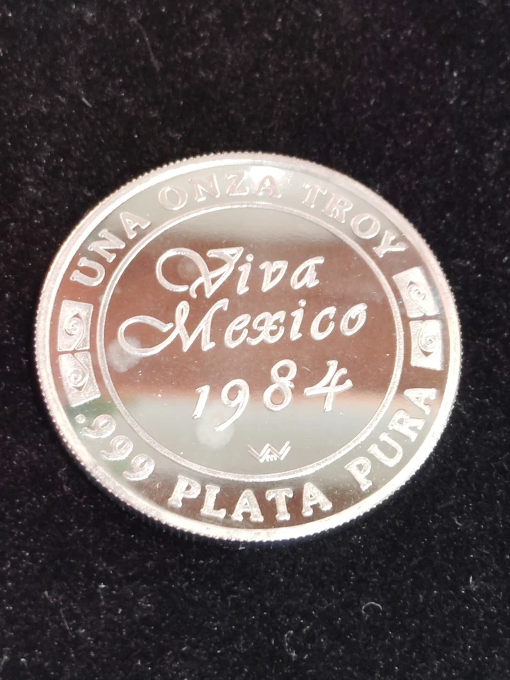 Mexico 1 onza Precolombina Olmeca Stone Head Facing proof silver coin 1984 - Image 4 of 4