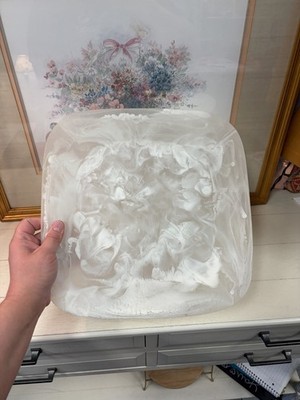 Translucence resin swirl white square tray durable 