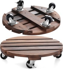 2pack 12" Plant Caddy Plant Stand with Wheels Rolling Plant Stand Heavy Duty Woo