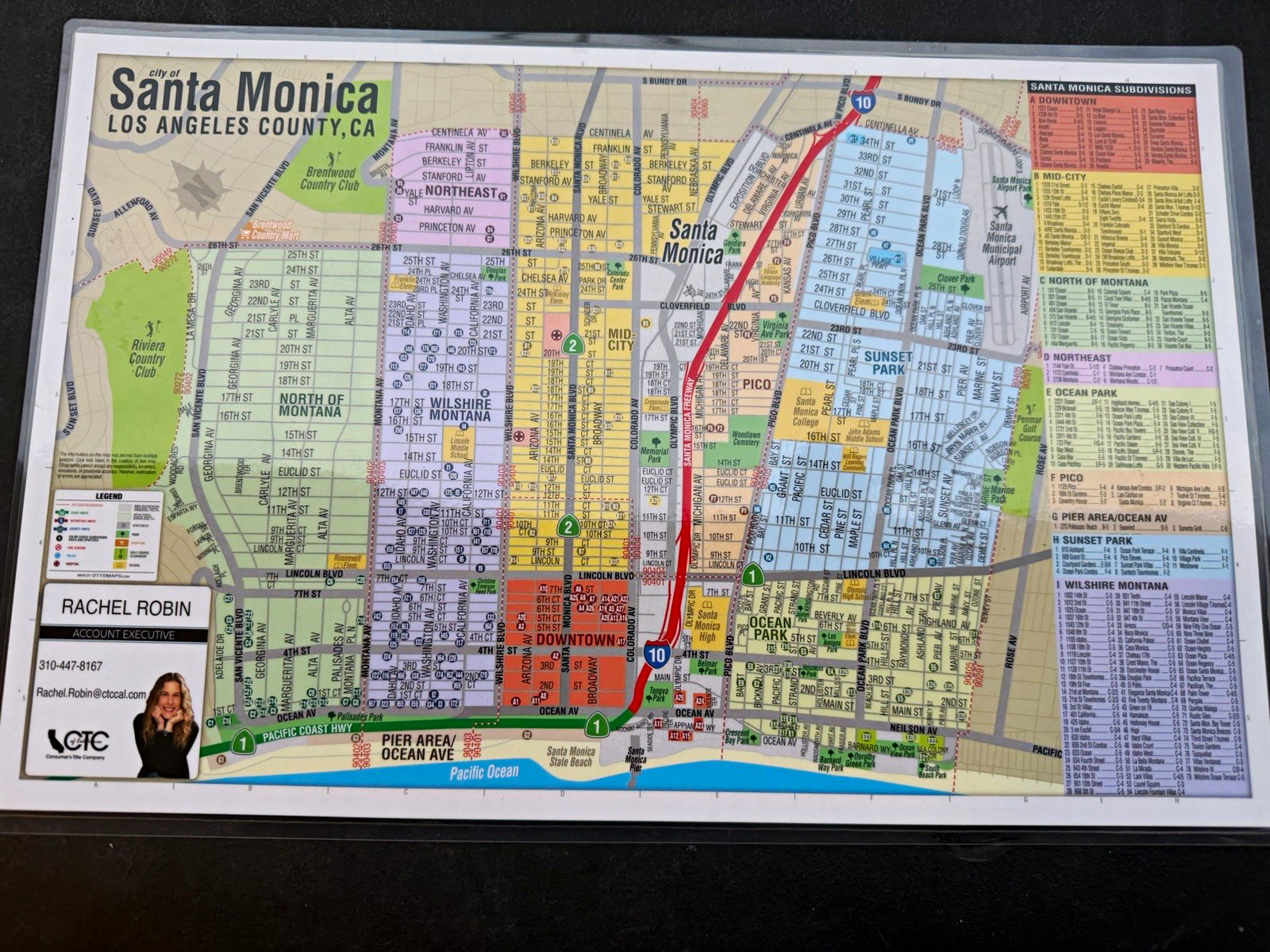 Santa Monica Los Angeles County CA Street Map, United States