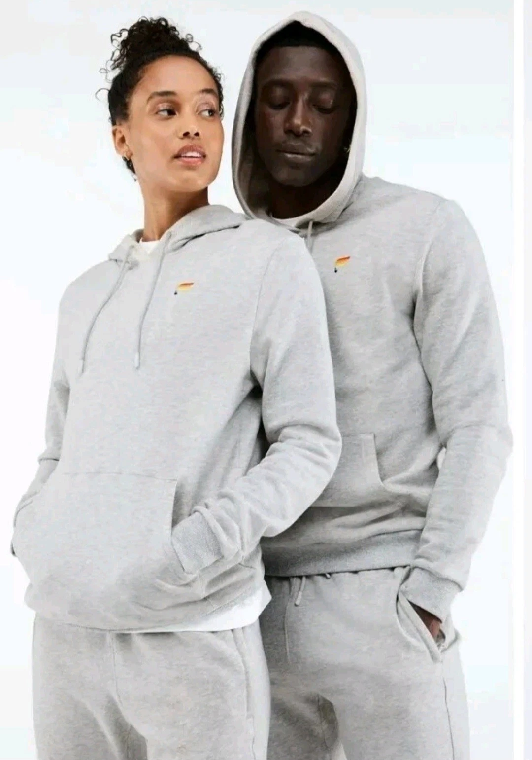 Fabletics Pride Hoodie Rainbow XS Gray Pullover Long Sleeve Sweatshirt - NWT
