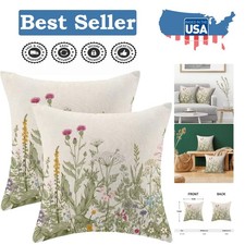18x18 Floral Wildflower Pillow Covers - Stylish Set of 2 for Home Outdoors