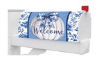Blue and White Pumpkin Oversized Mailbox Cover