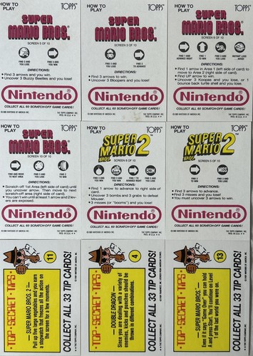 Lote de 11 tarjetas con insertos rasguños pegatinas Super Mario Bros 1989 Nintendo Topps - Imagen 5 de 6
