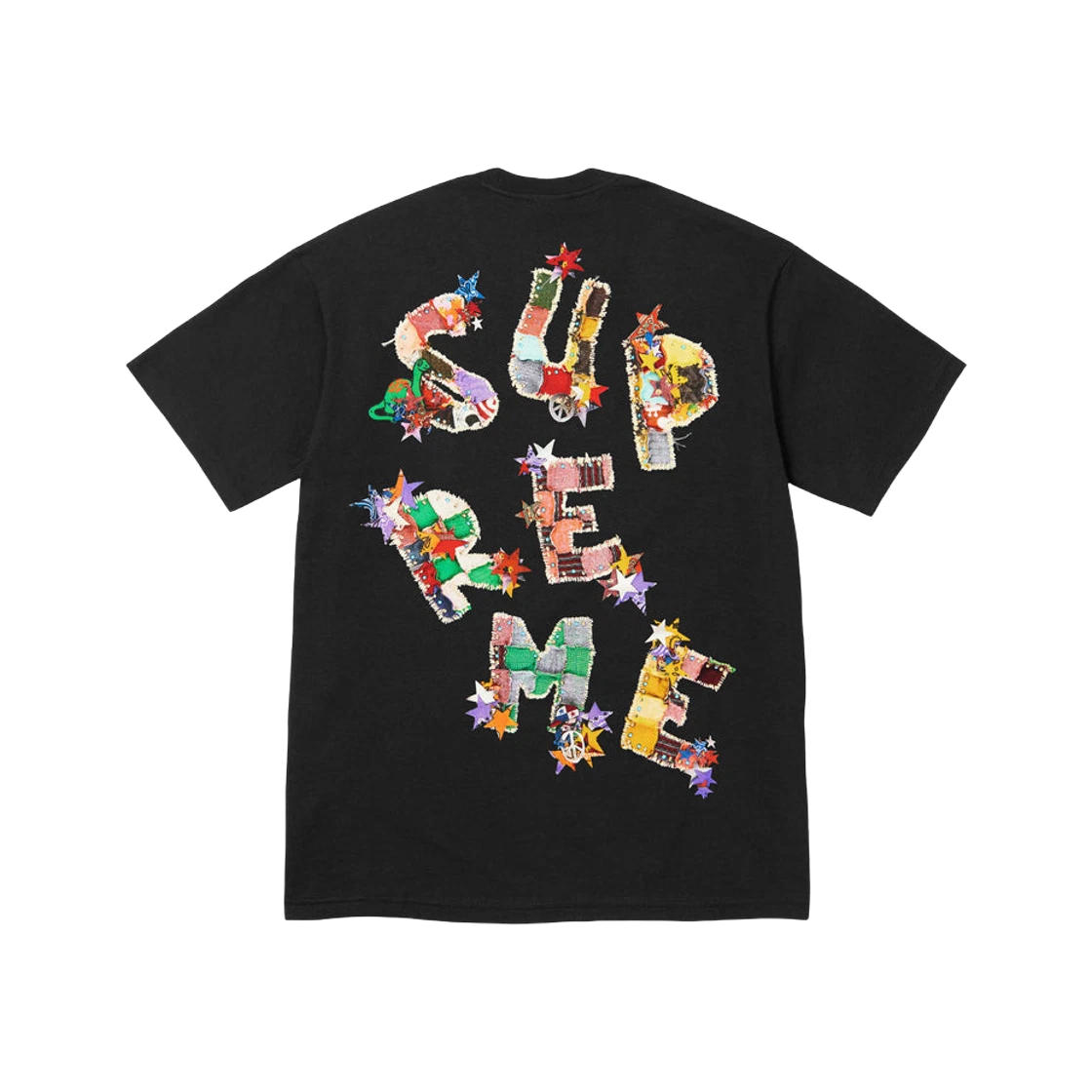 T shirt noir Supreme Patchwork   24SS