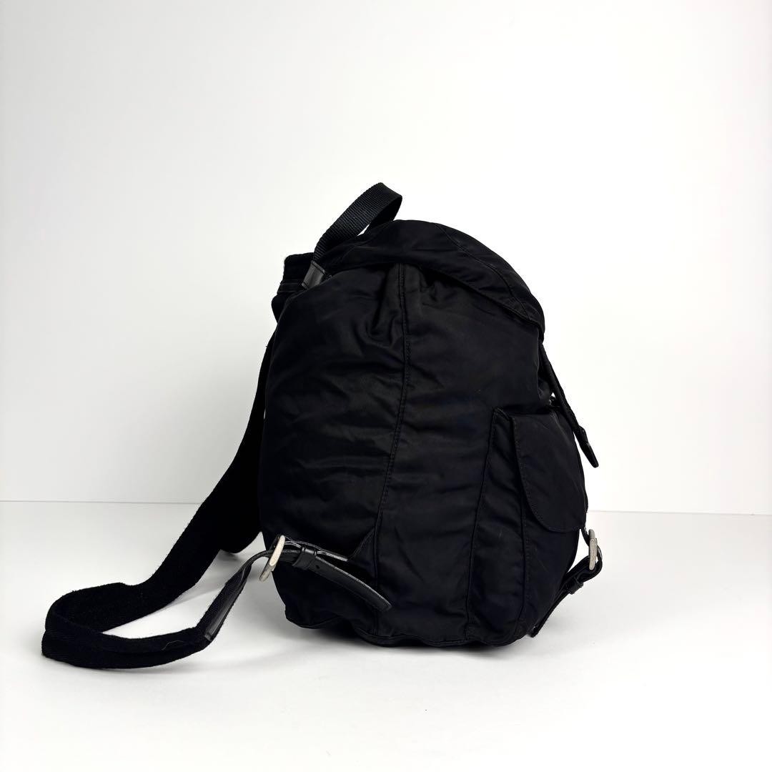 PRADA Backpack Triangle Logo Drawstring Nylon Bla… - image 5