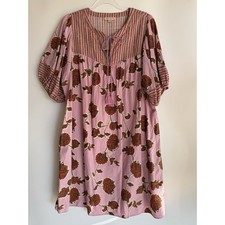 Knox Rose Dress Boho Cottage Core Floral Print Short Sleeve Dress Size XXL