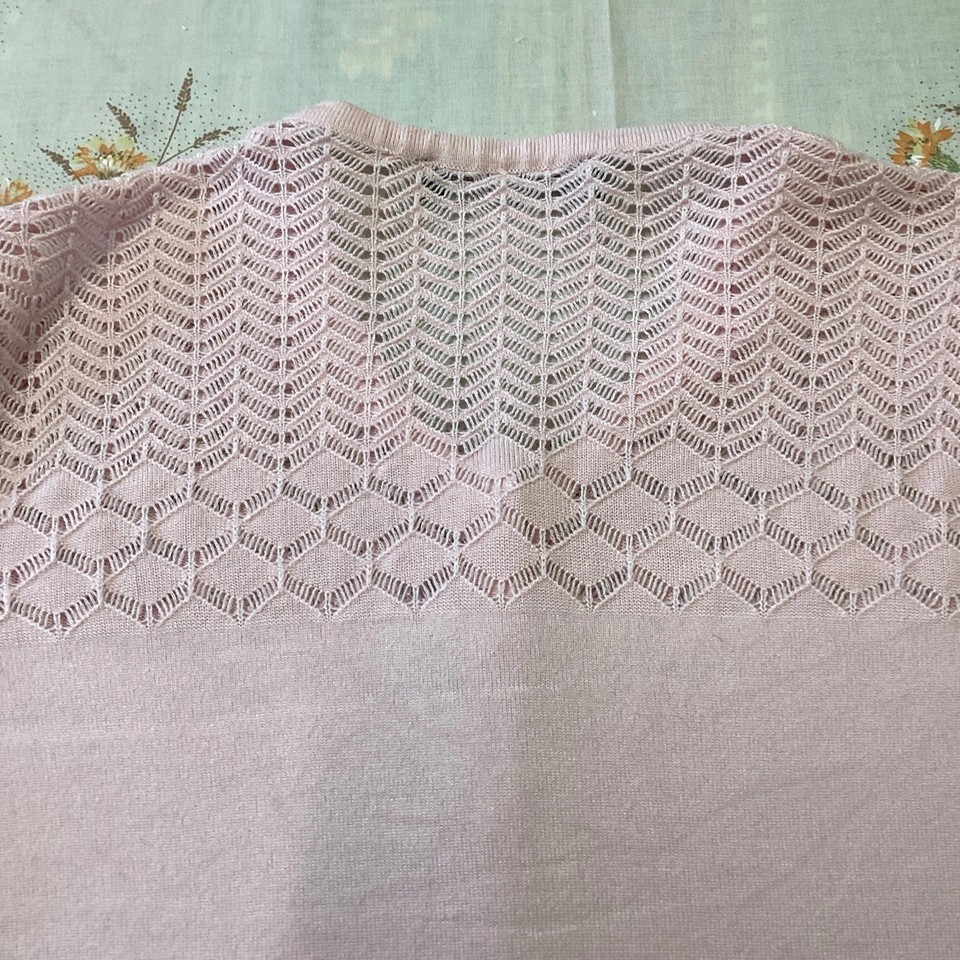 M&S Collection Pretty Pink Long Sleeve Button Up Cardigan . Size 18 ...