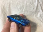 Vintage Hotwheels Redline Custom Camaro Blue With Black Roof HK White Interior
