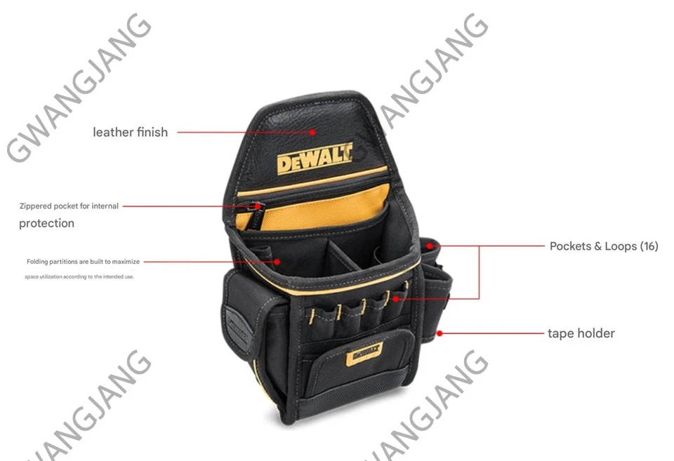 Dewalt DWST83485-1 Compact Construction Pouch 16 Pockets Tool Bag Medium DIY - Image 2 of 2