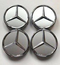 Mercedes Silver Alloy Wheel Centre Hub Caps AMG A B C E S M Class ML CLA GLA SLK