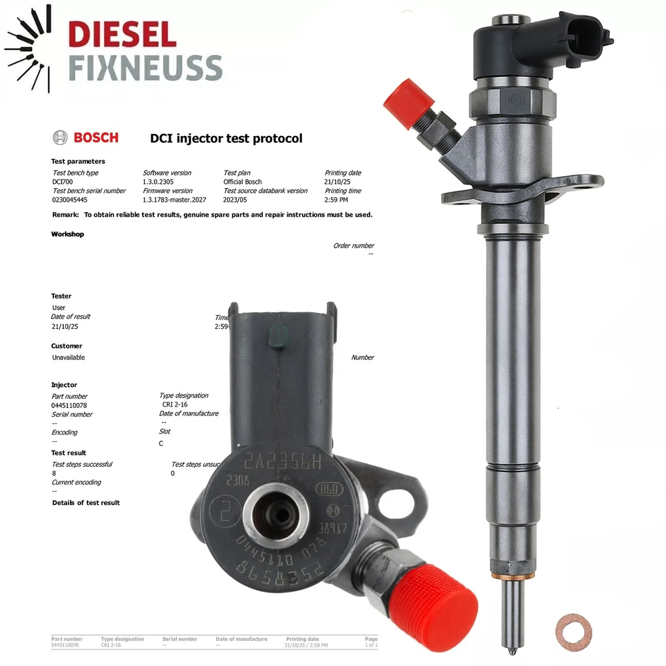 EINSPRITZDÜSE VOLVO S60 S80 V70 II XC70 XC90 2,4D D5 Injektor 0445110078