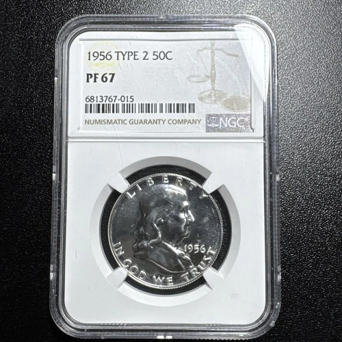 1956 Franklin Silver Half Dollar Proof Type 2 / NGC PF67