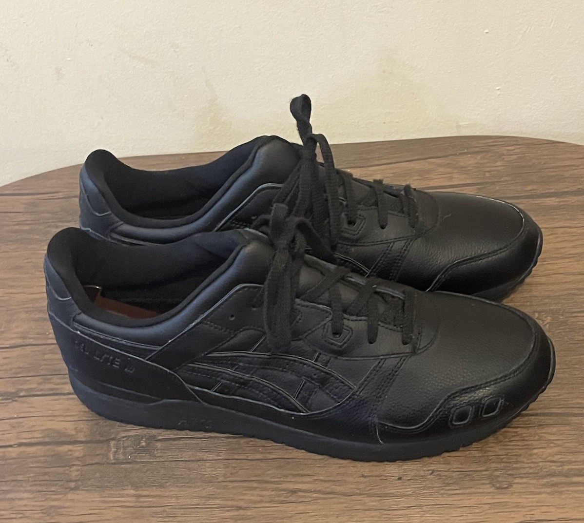 【新品未使用】ASICS GEL-LYTE III OG BLACK/BLACK ASICS Gel Lyte iii Triple Black Leather Mens 13 | eBay