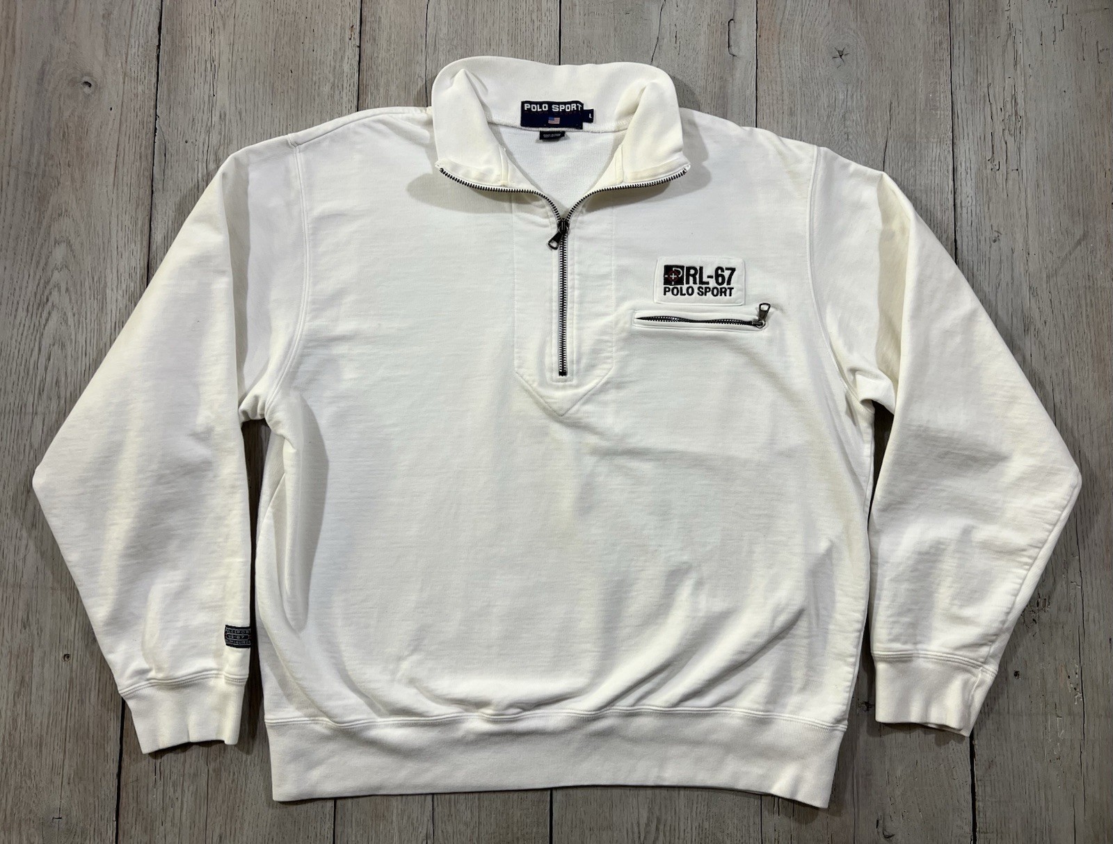 Vintage Polo Sport Ralph Lauren RL-67 1/4 Zip Sweater Size L
