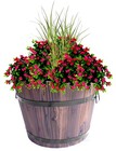 Extra Large Wooden Whiskey Barrel Planter, 18" Dia x 14" High, Brown