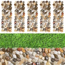 River Rock Stepping Stones Outdoor for Garden Walkway, 5 Pcs 12" L X 4" W Rectan