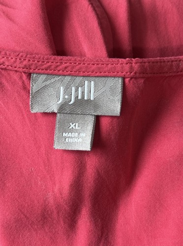 J Jill Dress Womens XL Button Down Midi Tank Belted Lightweight Red Summer - Picture 5 of 6