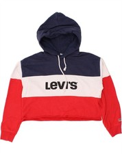 LEVI'S Womens Graphic Crop Hoodie Jumper UK 10 Small Multicoloured BF15
