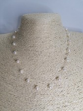 Genuine HONORA Cultured White freshwater Pearl Illision Necklace 443