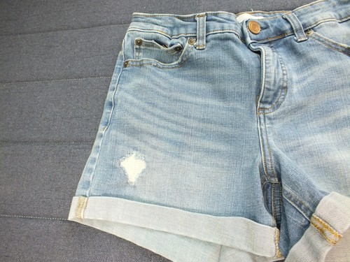Lauren Conrad Shorts Womens 8 Blue Distressed Denim Rolled Hem Casual Summer - Picture 3 of 17