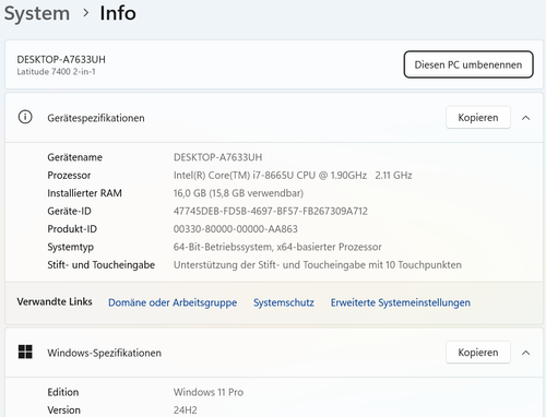 Dell Latitude 7400 2-in-1 14" FHD 512GB SSD Intel i7-8665U 16GB RAM Touch - Afbeelding 12 van 12