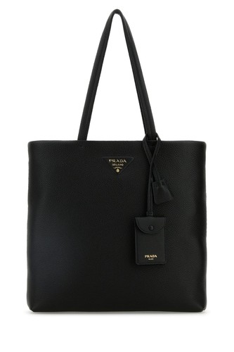 PRADA Black Leather Shopper Tote Bag New & Authentic