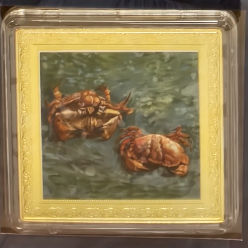 Seltene Silbermünze Niue Vincent Van Gogh 2023 2 Krabben 1 Unze Gemälde limitiert auf 999