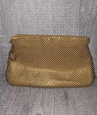 Whiting Davis Gold Metal Mesh Coin Purse 60s Talon Zipper See Pictures