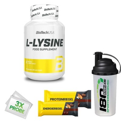 (160,28EUR/kg) Biotech USA - L-Lysin 90 Kapseln Dose + Bonus