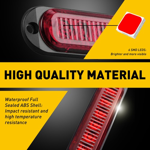 16X Red 6LED Lamp Light Truck Trailer Clearance Marker Side Light 12V Waterproof - Picture 4 of 11