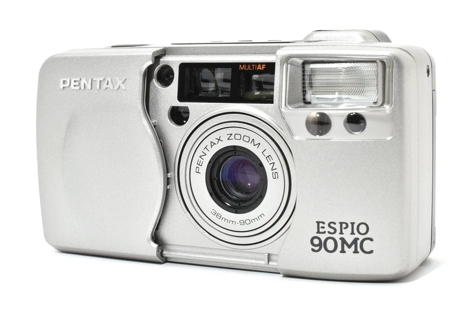 [EXC+5] Cámara fotográfica Pentax ESPIO 90MC plateada apuntar y disparar 35 mm de JAPÓN Foto 2 de 4