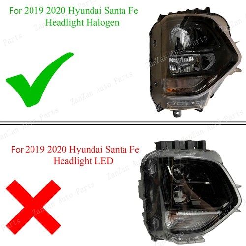 1PC Left Headlight Halogen For Hyundai Santa Fe 2019 2020 Front Turn Signal Lamp - Picture 2 of 7