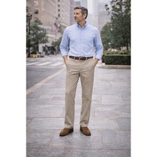 Johnnie-O Prep-Formance Pants Mens 34 Khaki Stretch Golf 5-Pocket Classic Luxury