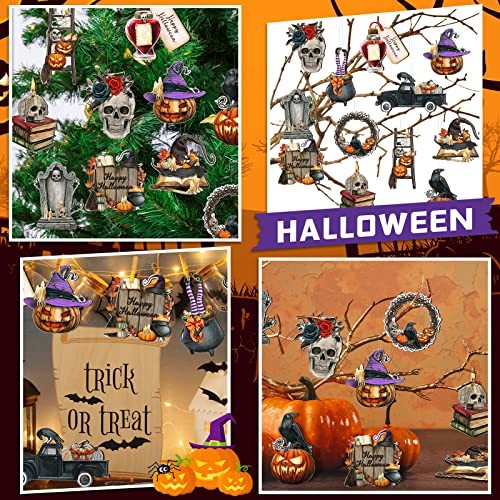 36 Pcs Horror Christmas Ornaments Wood Creepy Spooky Christmas Decoration for - Picture 7 of 7