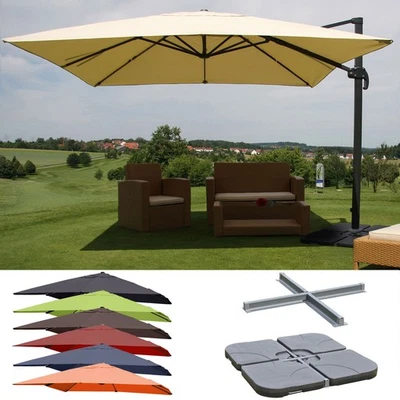 HEUTE-WOHNEN Gastronomie-Luxus-Ampelschirm HWC, Sonnenschirm Ø 4,30 m - 3x3 m