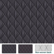 63" W Nappa Faux Leather Upholstery Fabric Diamond Quilted Foam Backed By Yard