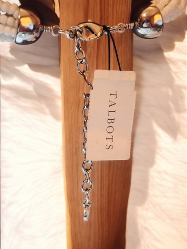 NWT Talbots Ombré Beaded Statement Necklace – White Silver Bronze – MSRP $69.50 - Picture 5 of 6