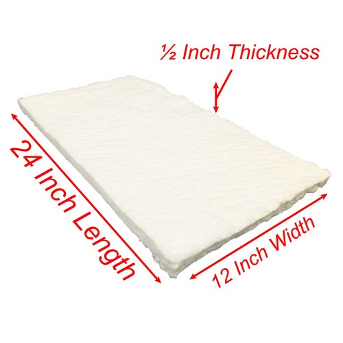 CERAMIC MUFFLER PACKING BAFFLE WRAP 1/2" X 12"X 24" EXTREME HIGH TEMPERATURE - Picture 2 of 5