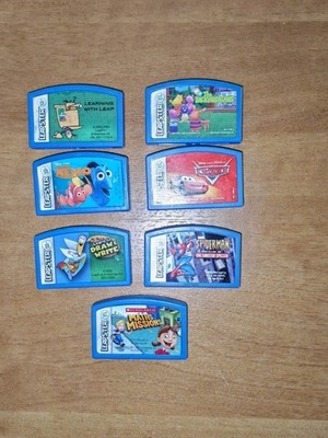 LeapFrog Leapster Game Cartridge Pack of 7 Games Only Spiderman Nemo Mr Pencil