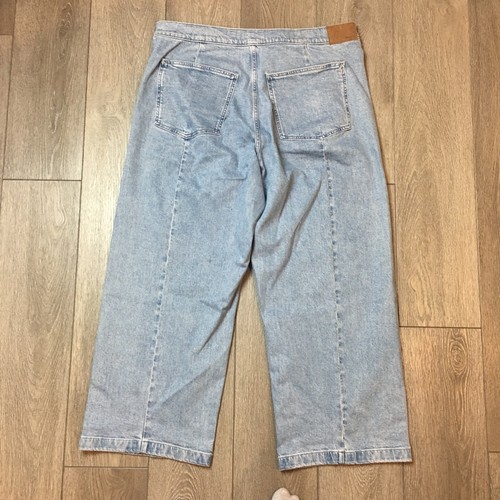 Jeans blu chiaro a gamba larga Madewell Emmett nuovi con etichette W 33 - Foto 2 di 11