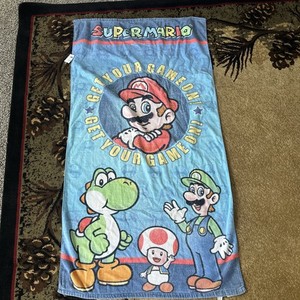 Nintendo Super Mario Bros World Pool Bath Beach Towel Get Your Game On Vintage
