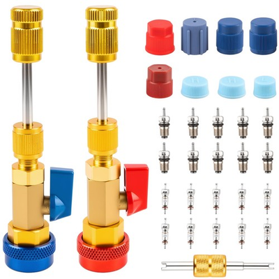 #ad 31PCS AC Valve Core Tool Refrigerant Remover Installer R134A High Low Pressure $30.49